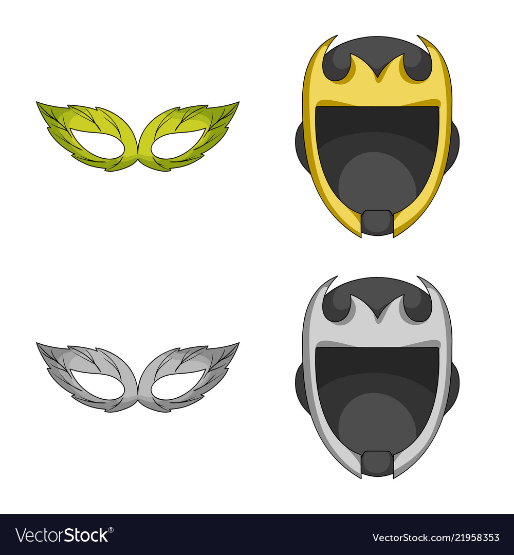 Design of hero and mask icon collection