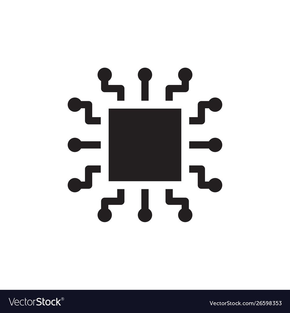 Flat glyph ic Prozessor Mikrochip Computer cpu Vector Image Flat glyph ic Prozessor Mikrochip Computer cpu