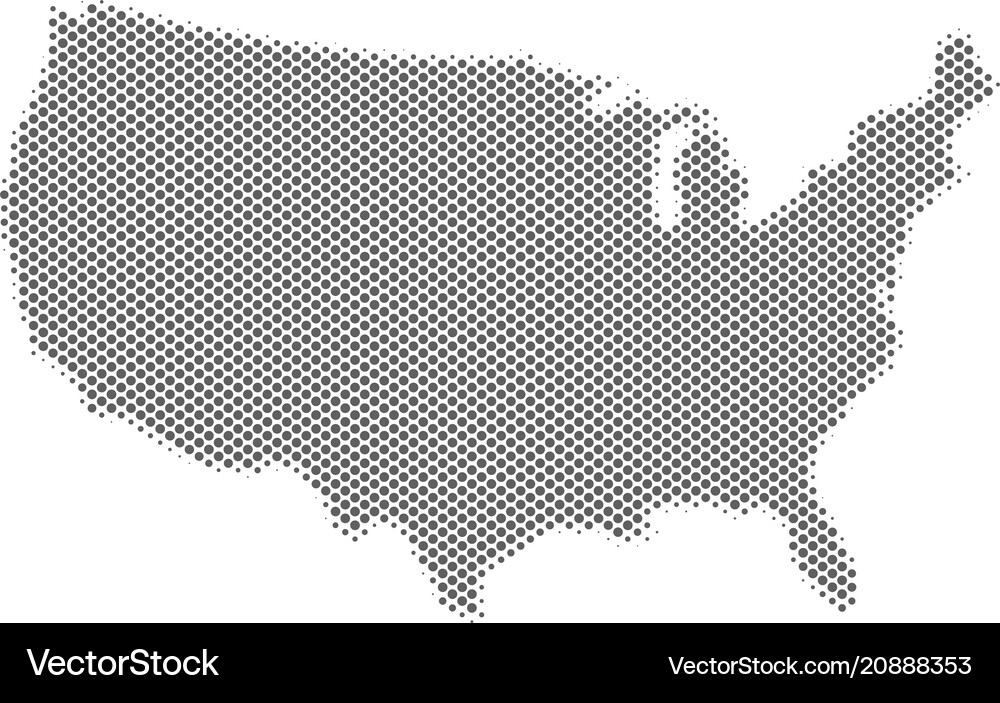 Halftone USA Map Royalty Free Vector Image - VectorStock