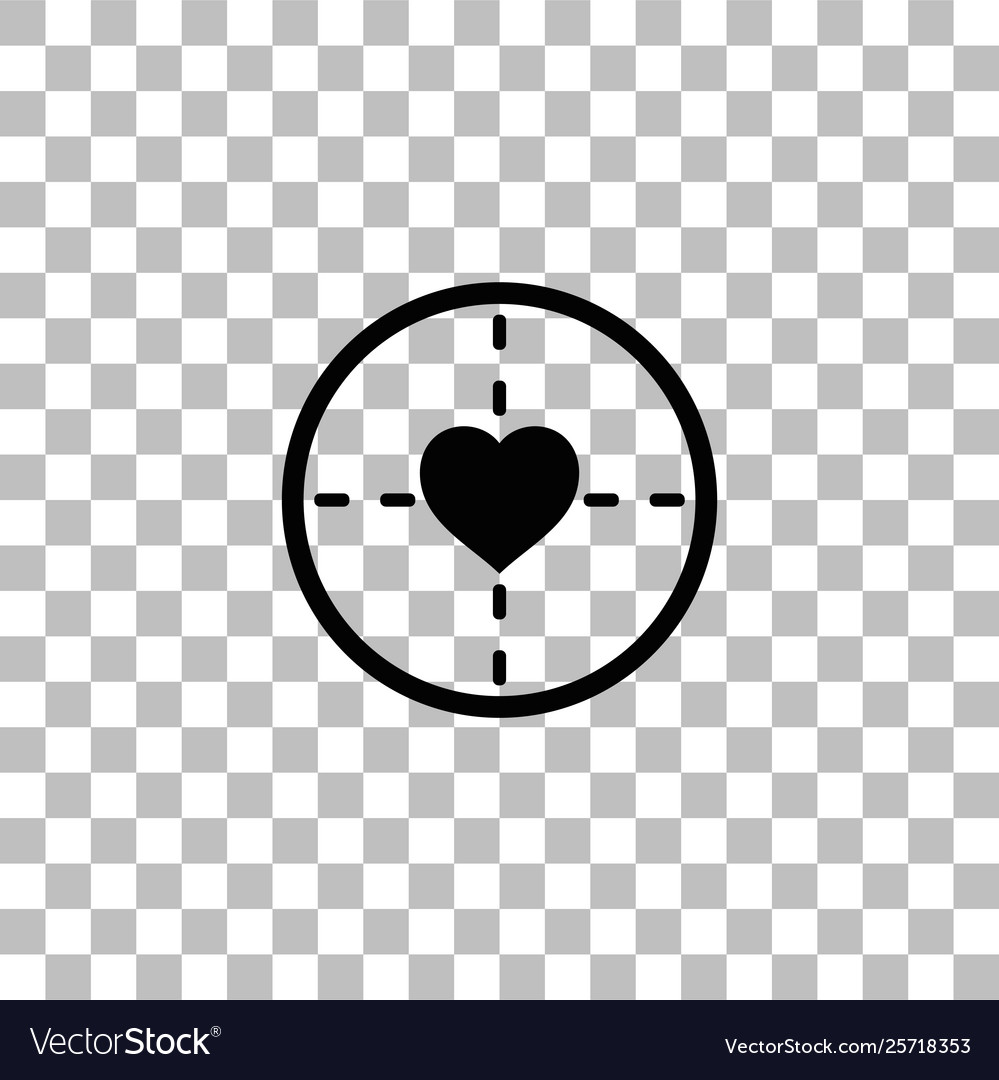 Hearth with crosshair icon flat