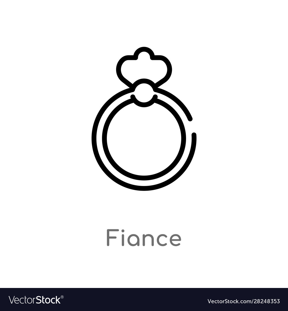 Outline fiance icon isolated black simple line