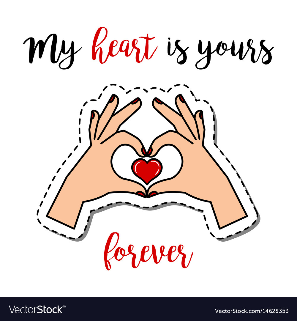 Patch element with hands holding heart