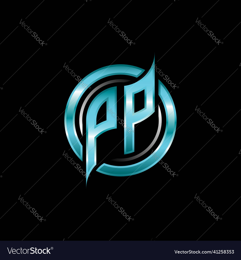 Pp initial monogram logo circle rounded