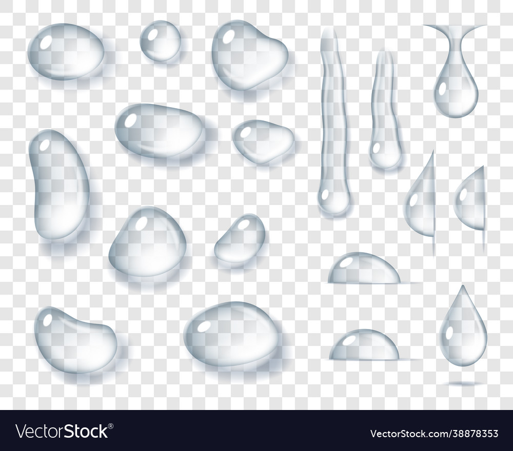 Setzen Sie verschiedene Wassertropfen realistisch Tröpfchen
