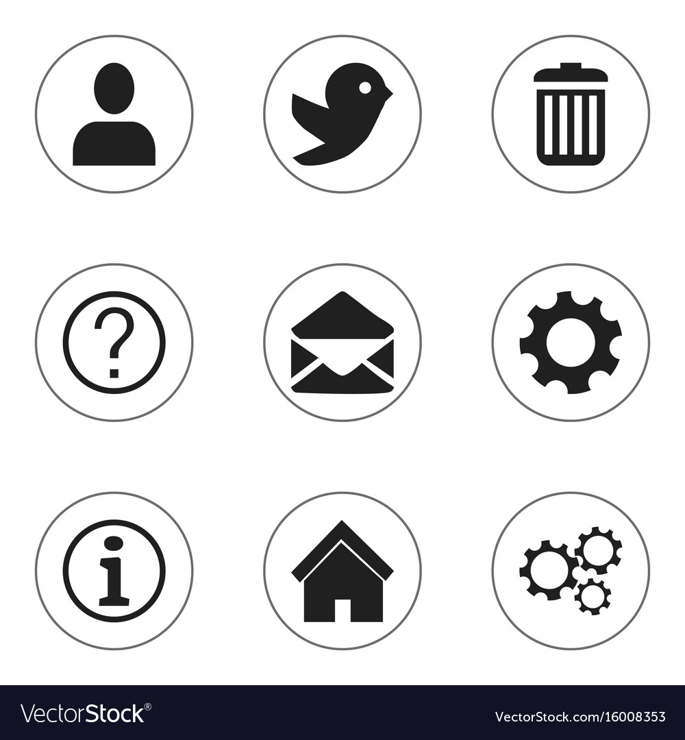 Set of 9 editable network icons includes symbols