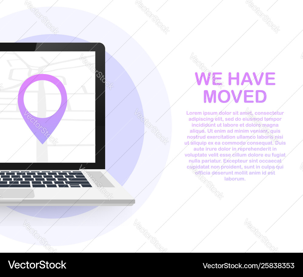 We have moved moving office sign clipart image Vector Image