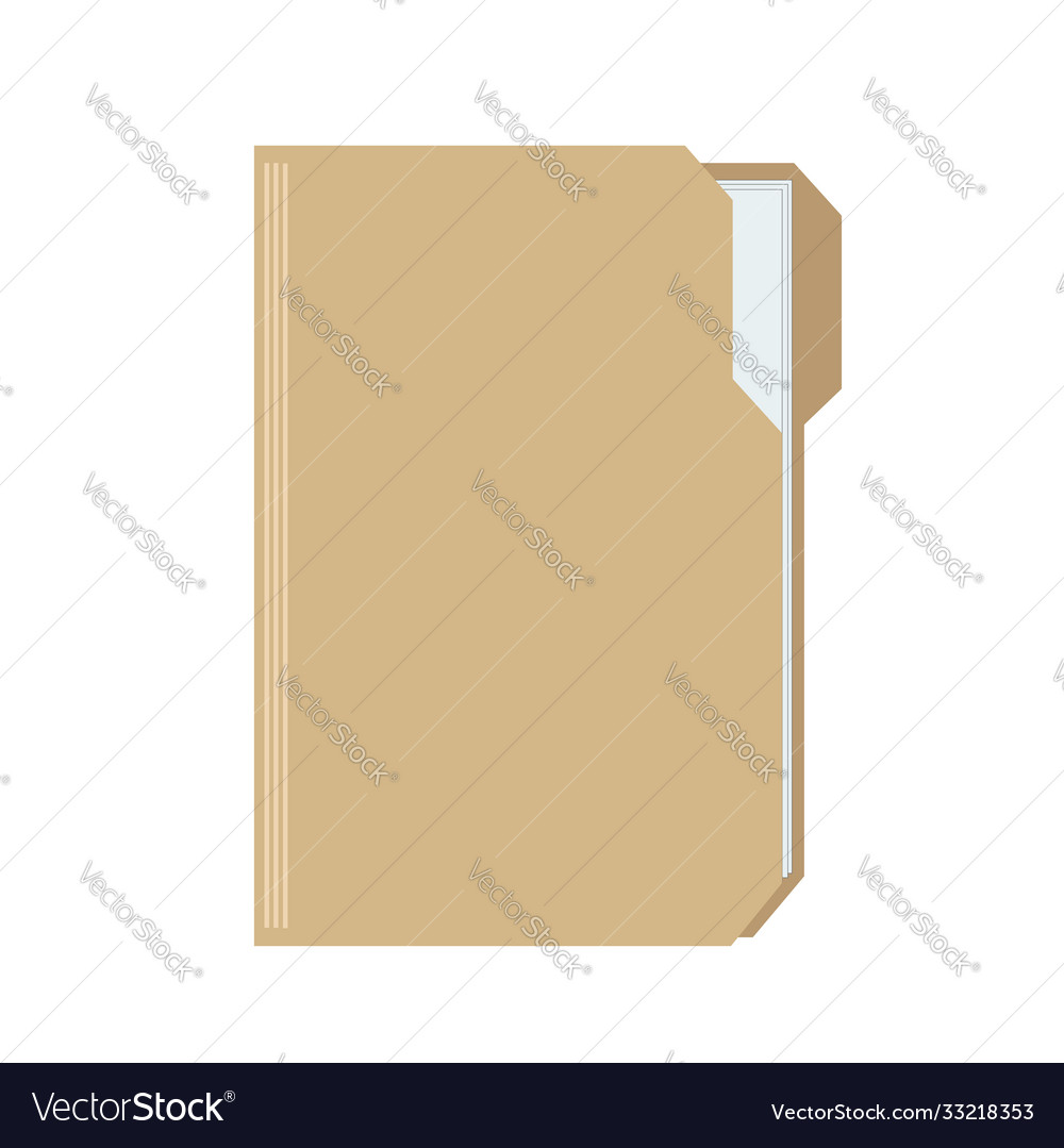 Web computer cardboard folder with documents vector image Web computer cardboard folder with documents