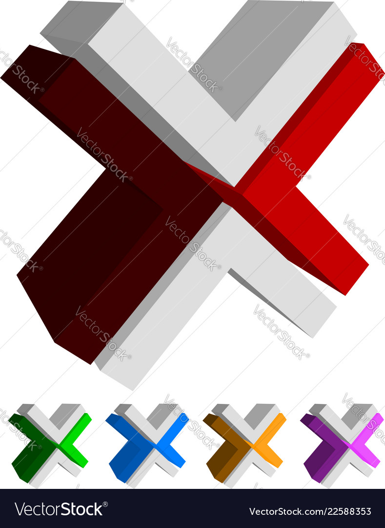 X cross icon logo shape design element in several vector image X cross icon logo shape design element in several