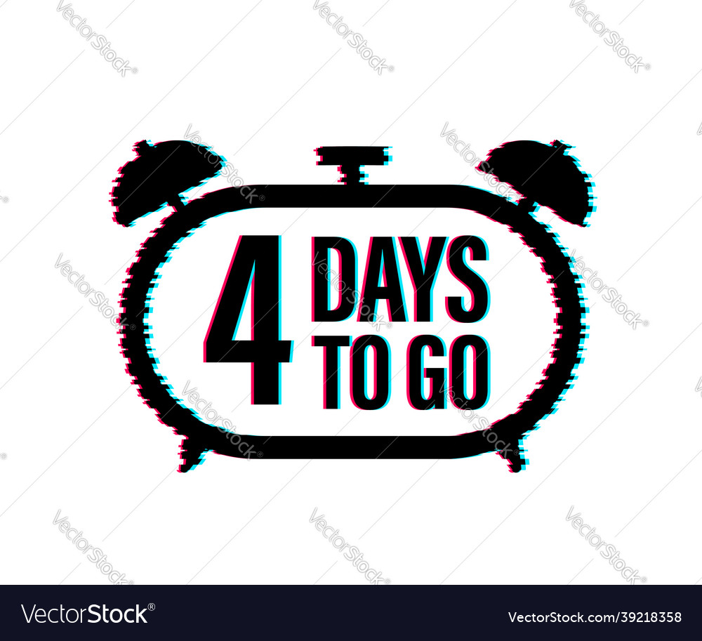 4 days to go countdown timer clock icon time