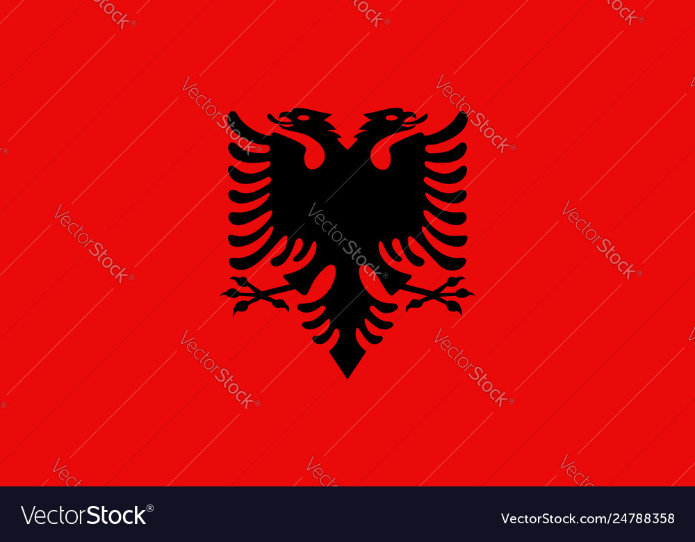 Albania flag icon in flat style national sign vector image Albania flag icon in flat style national sign