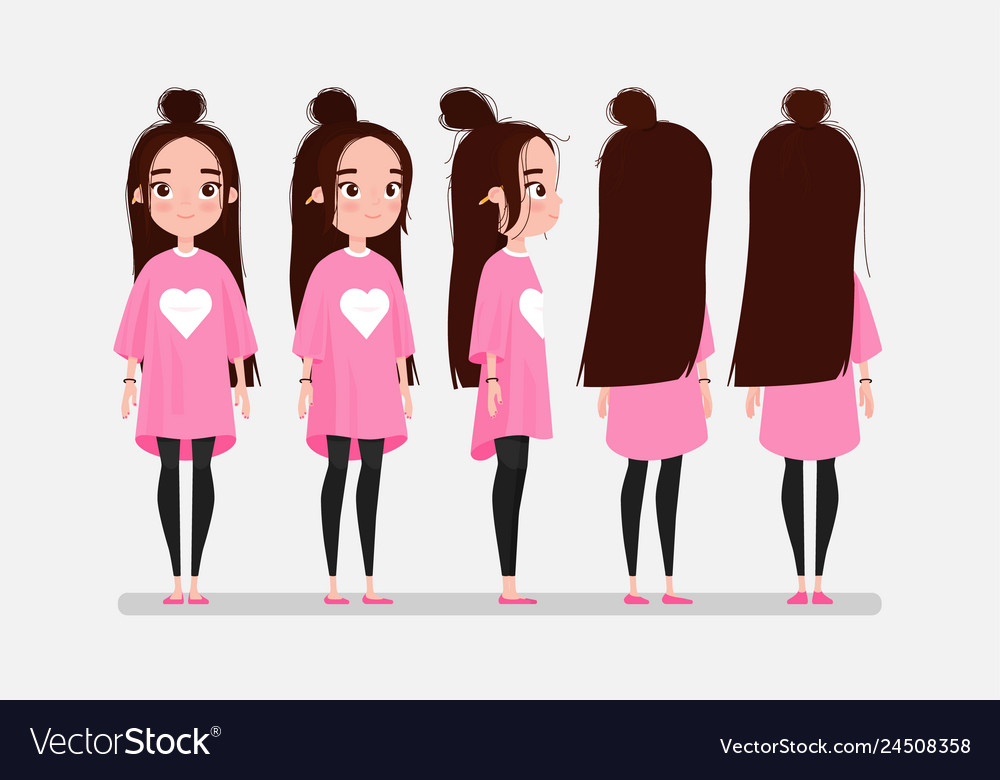 Premium Vector  Young girl anime style character vector