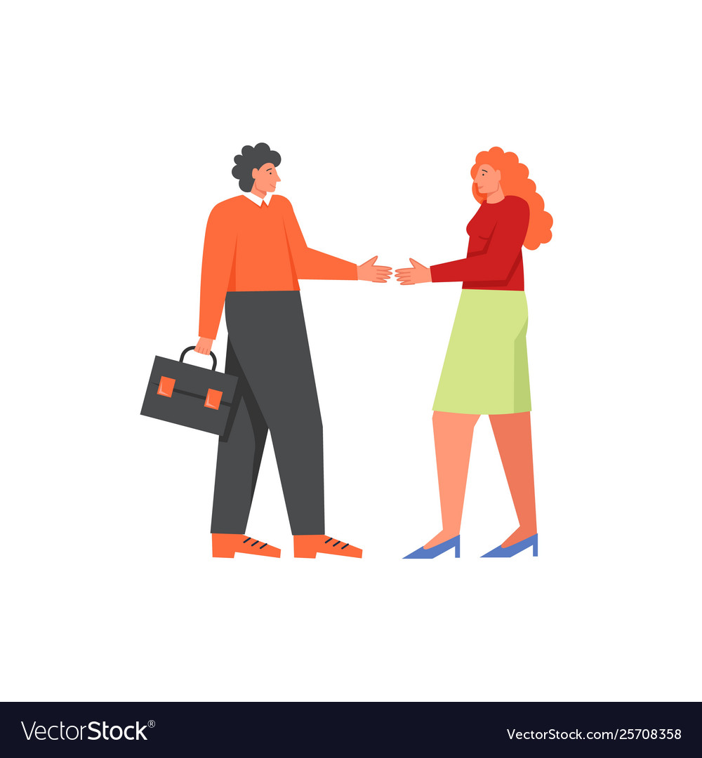 Business people handshake flat style