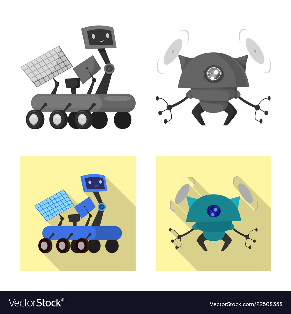 Design of robot and factory symbol vector image Design of robot and factory symbol
