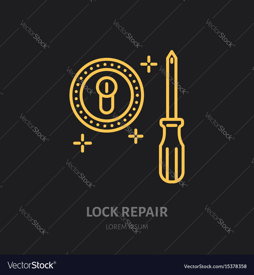 Door locks installation logo repair flat line
