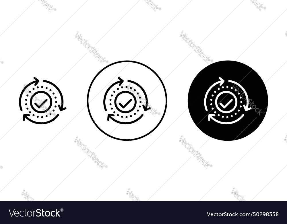 Ensure icon set confidence shield check symbol Vector Image