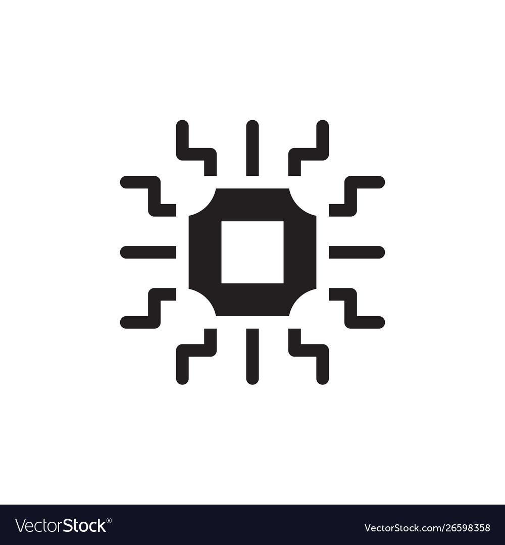 Flat glyph ic Prozessor Mikrochip Computer cpu vector image Flat glyph ic Prozessor Mikrochip Computer cpu
