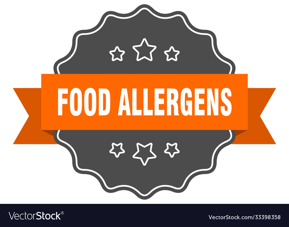 Food allergens label isolated seal