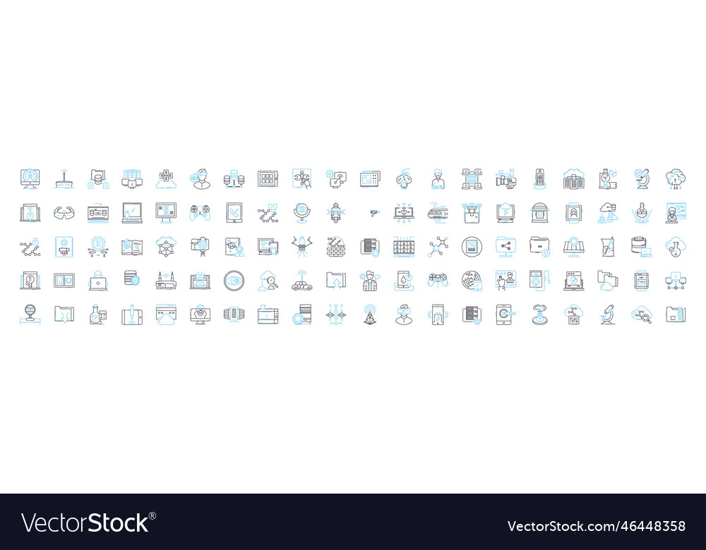 Global science line icons set