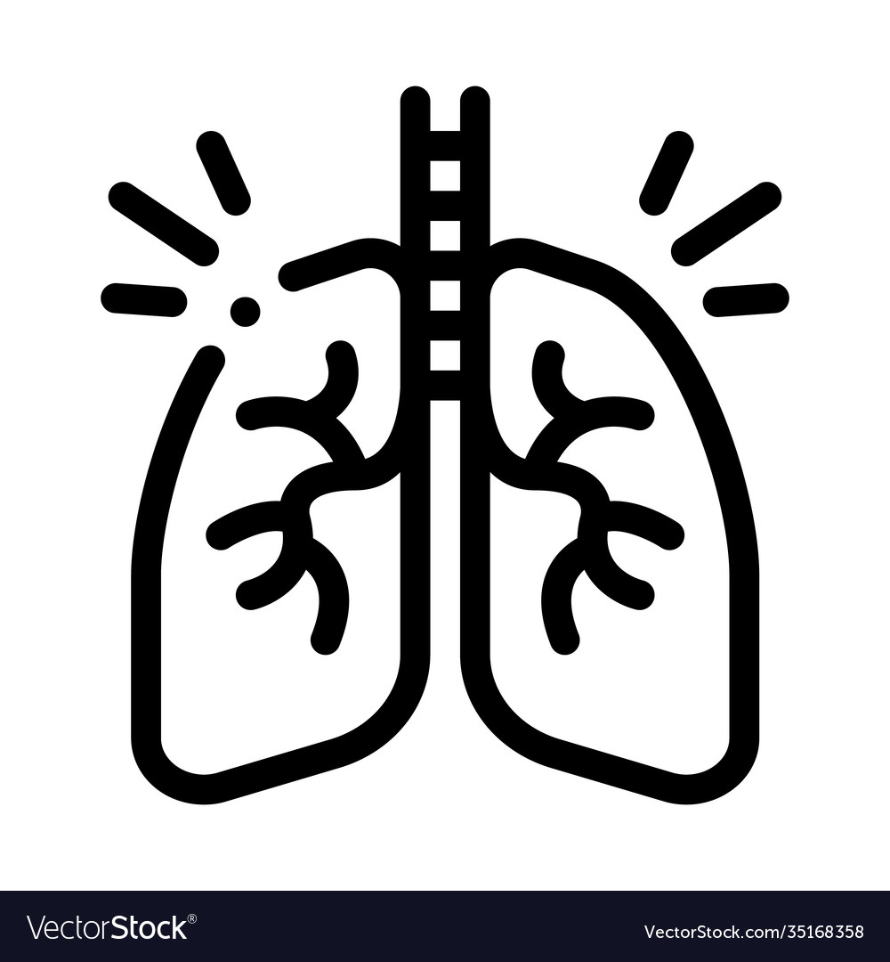 Healthy lungs black icon Royalty Free Vector Image