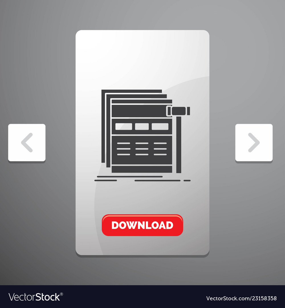 Internet page web webpage wireframe glyph icon vector image Internet page web webpage wireframe glyph icon