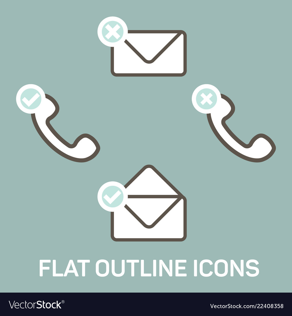 New message and calls icons set vector image New message and calls icons set