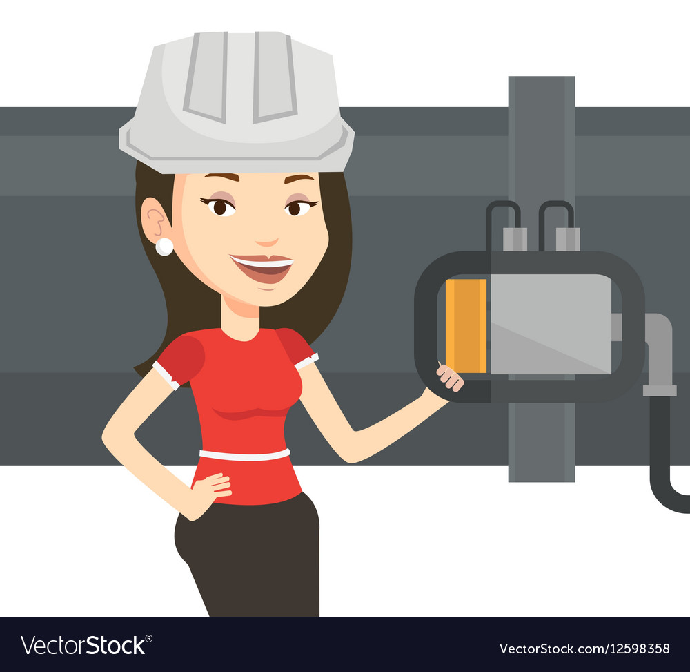 Operator checking detector on gas pipeline