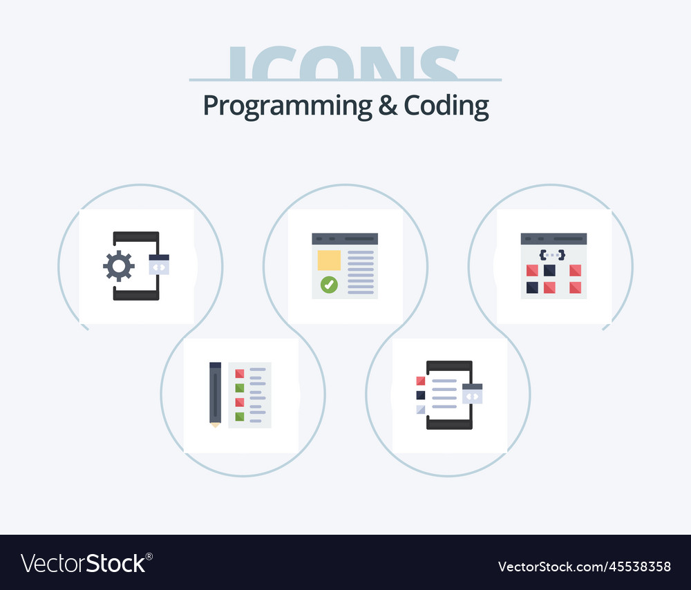 Programming and coding flat icon pack 5