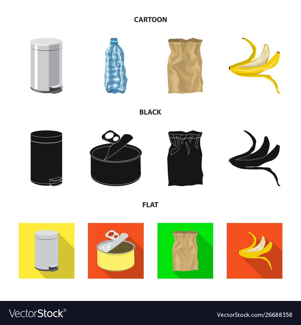 Refuse and junk sign set Royalty Free Vector Image