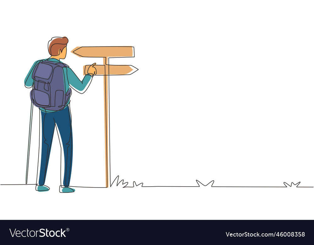 Single continuous line drawing direction pointer