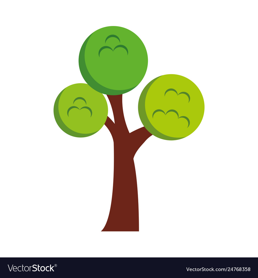 Tree park flat isolated icon