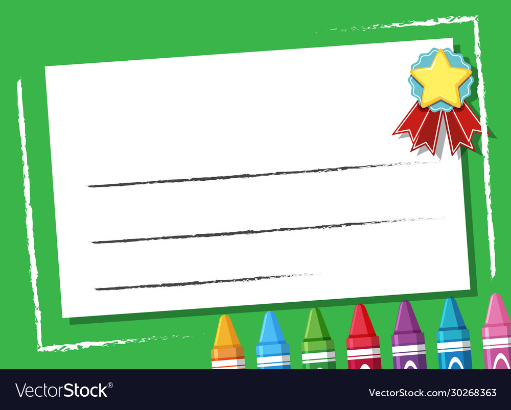 Background design template with crayons and star