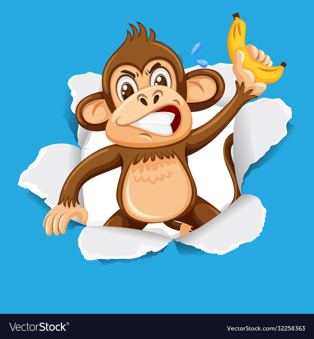 Background template design with wild monkey vector image Background template design with wild monkey