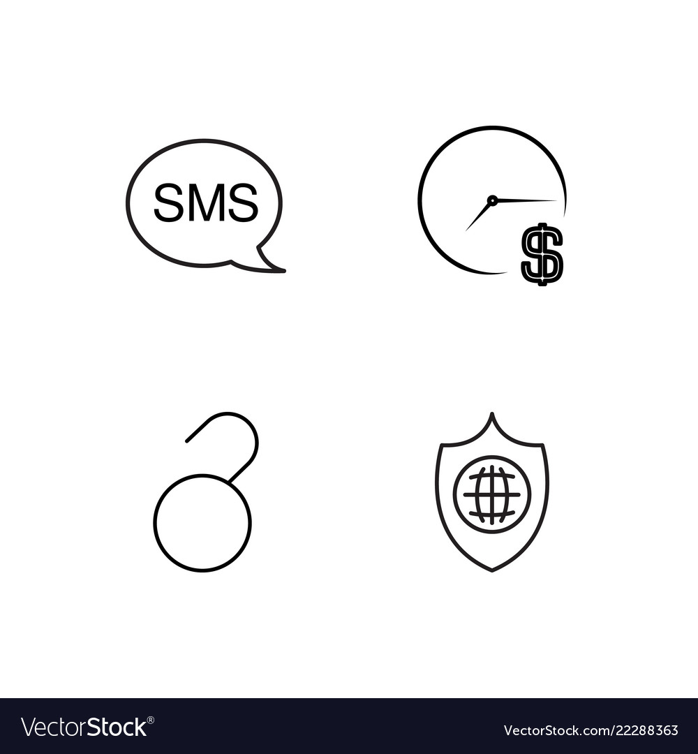 Business einfache umrissene Symbole Set