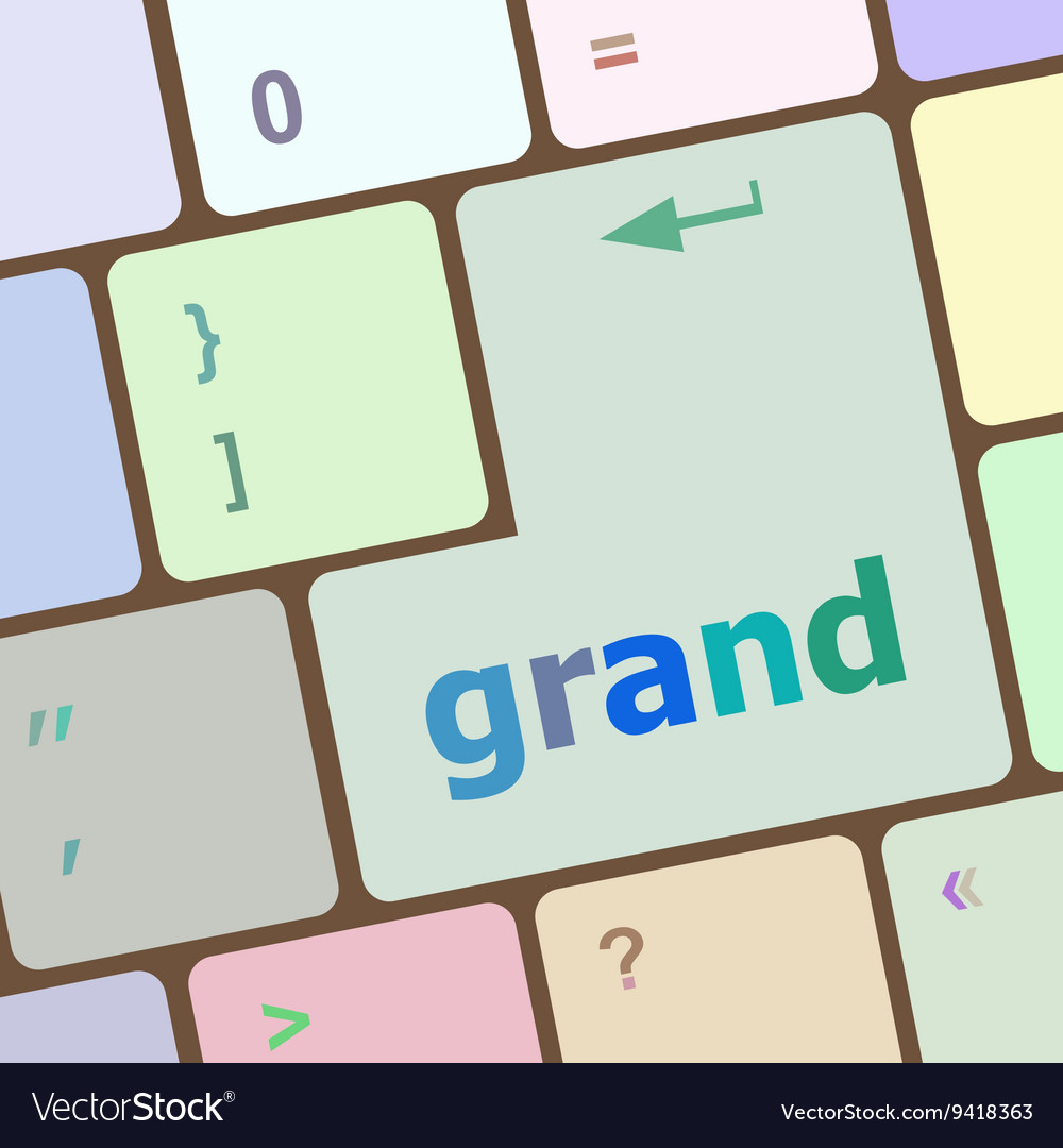 Computer keyboard button with grand