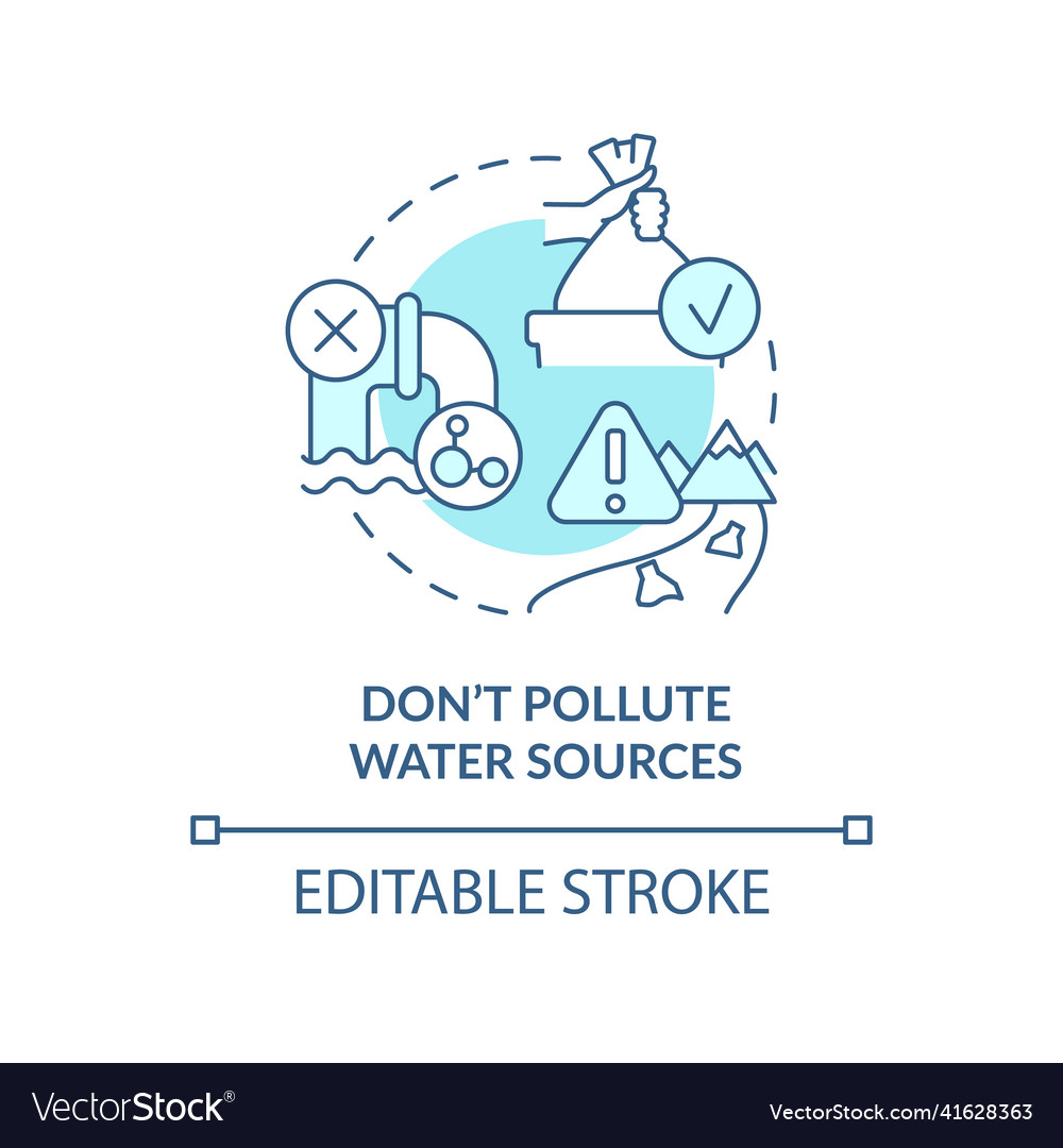 Dont pollute water sources turquoise concept icon Vector Image