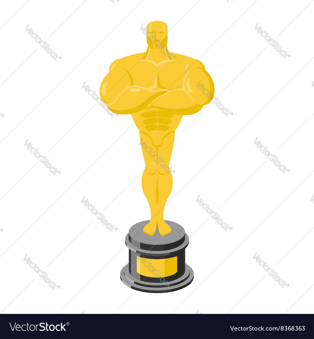 Golden statuette isolated statue on white