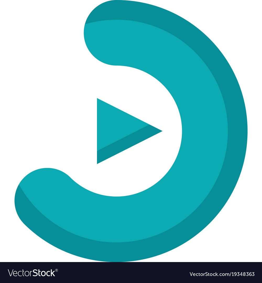 Icon of a play button in flat style without