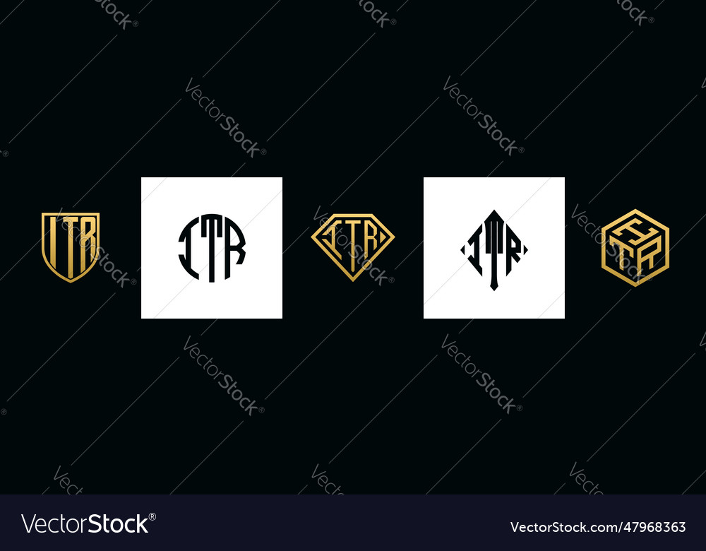 Initial letters itr logo designs bundle Royalty Free Vector