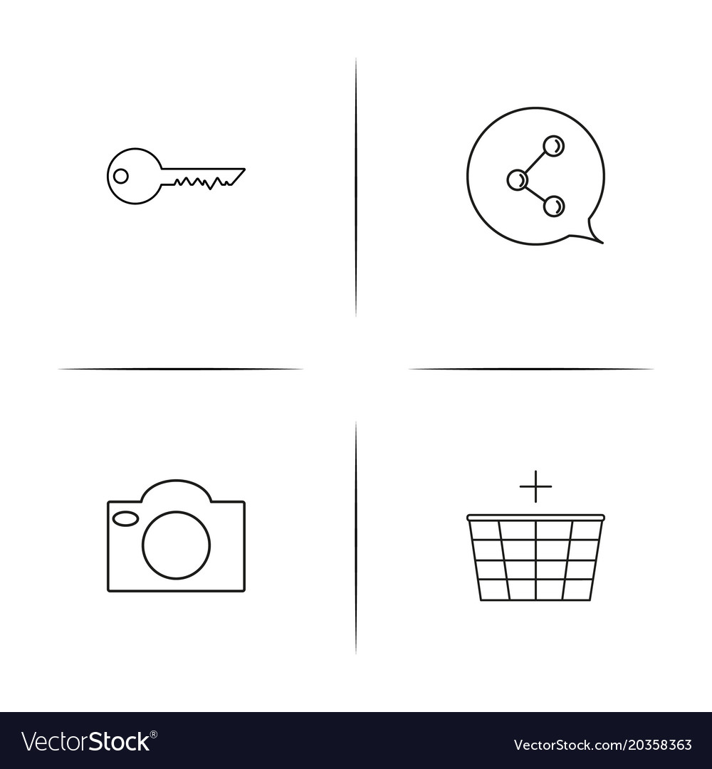 Interface simple linear icon setsimple outline