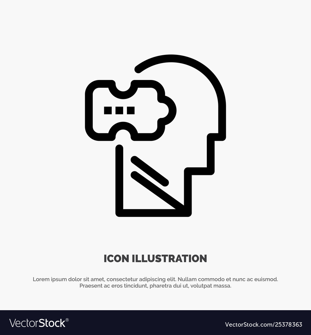Logic mind problem solving line icon