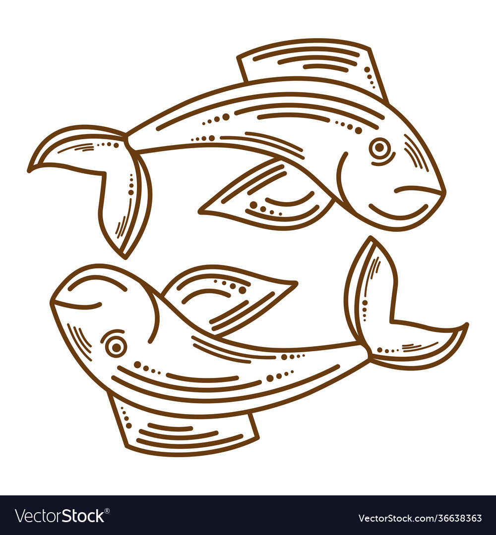 Pisces astrology symbol Royalty Free Vector Image