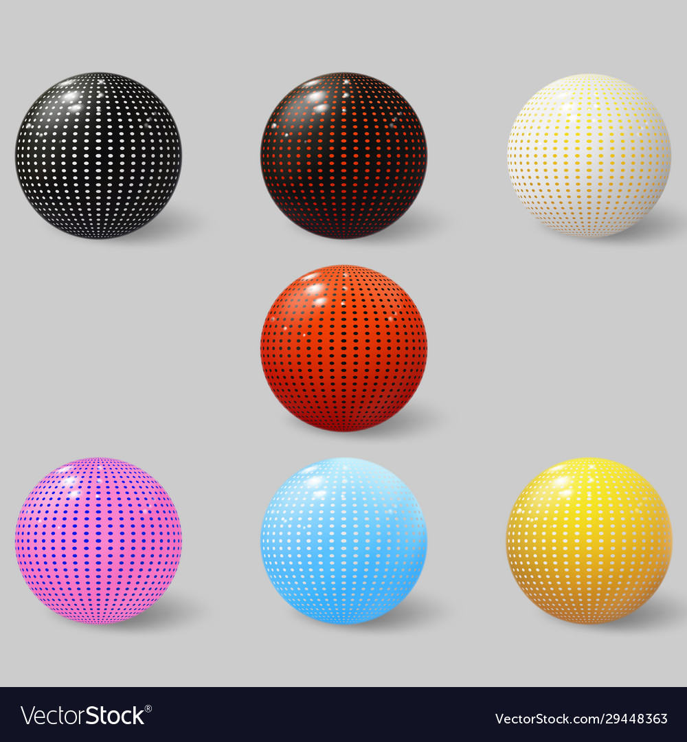 Realistic 3d spheres set bubbles textured ball