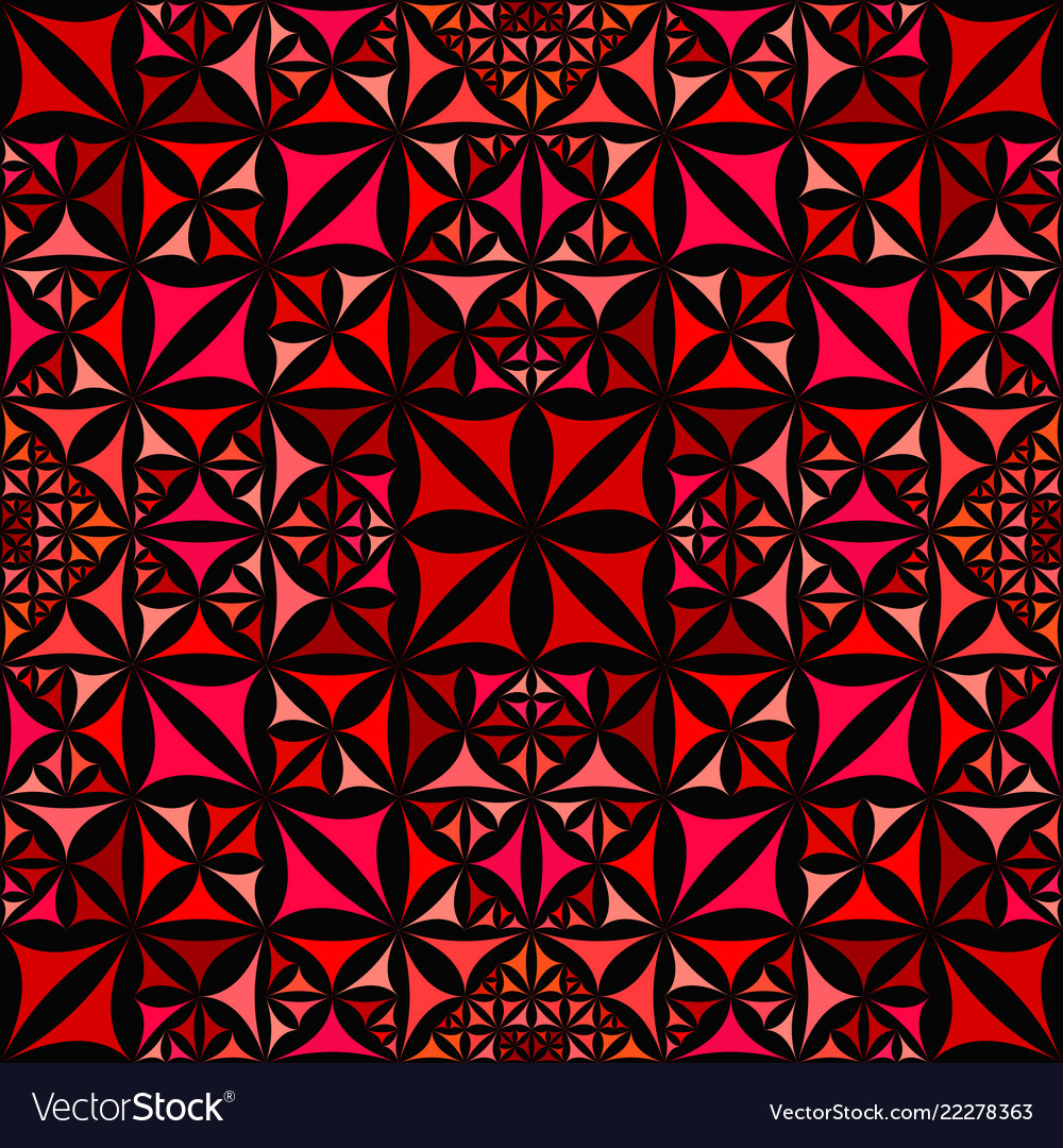 Red abstract repeating curved shape kaleidoscope