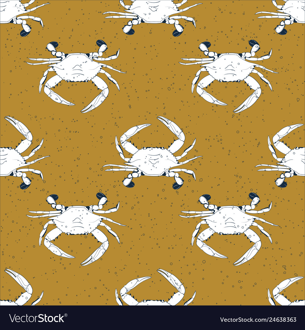Seamless pattern with crabs Vector Image Seamless pattern with crabs