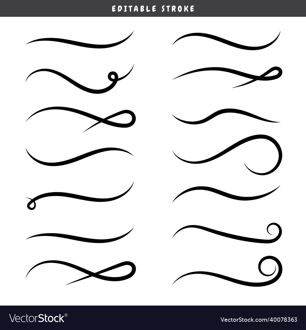 Set of swirling lines and calligraphic elements vector image Set of swirling lines and calligraphic elements