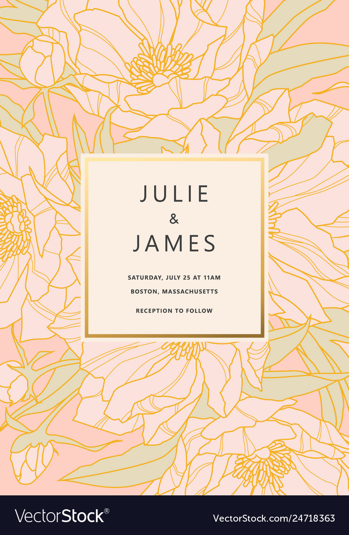 Vintage wedding invitation template