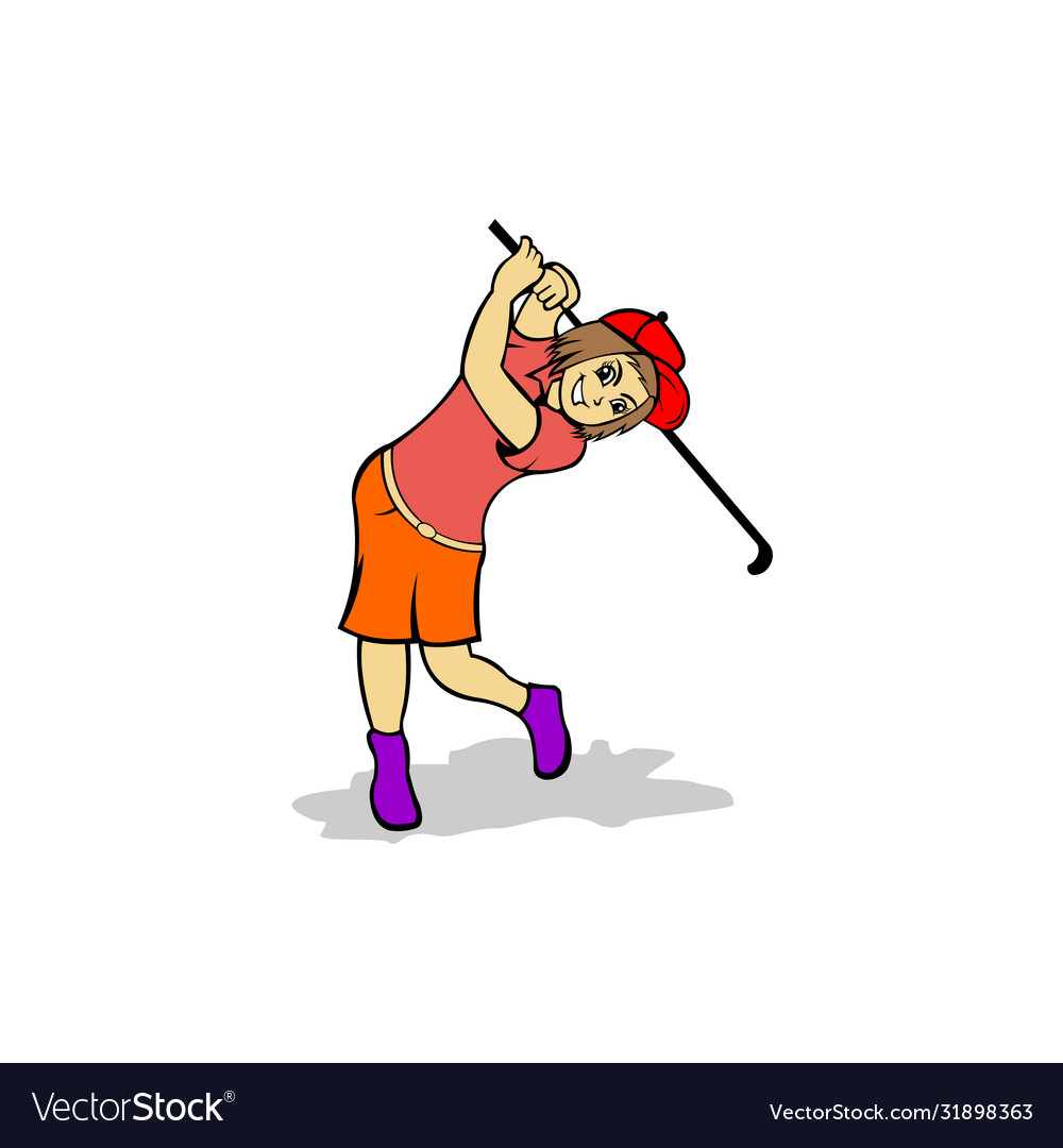 Women Golfer Royalty Free Vector Image Vectorstock