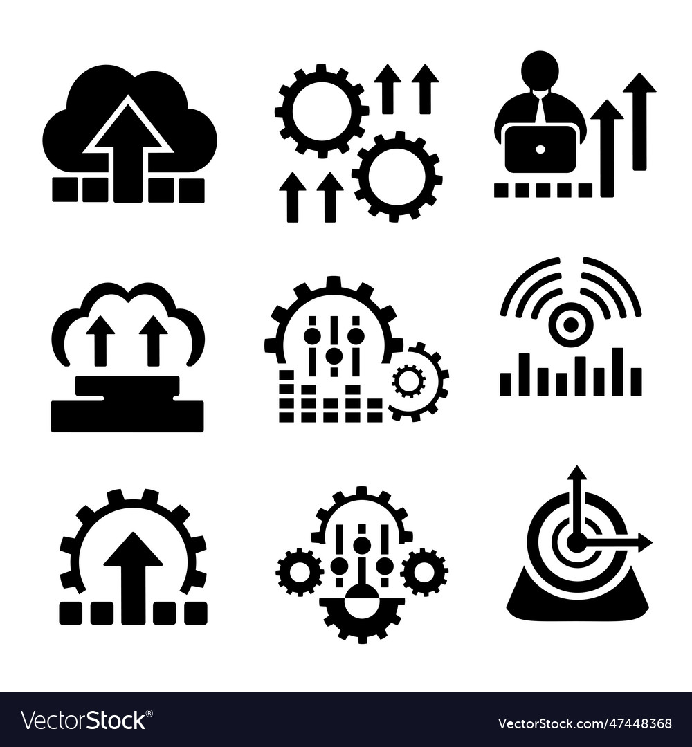 A set of icons with settings and loading