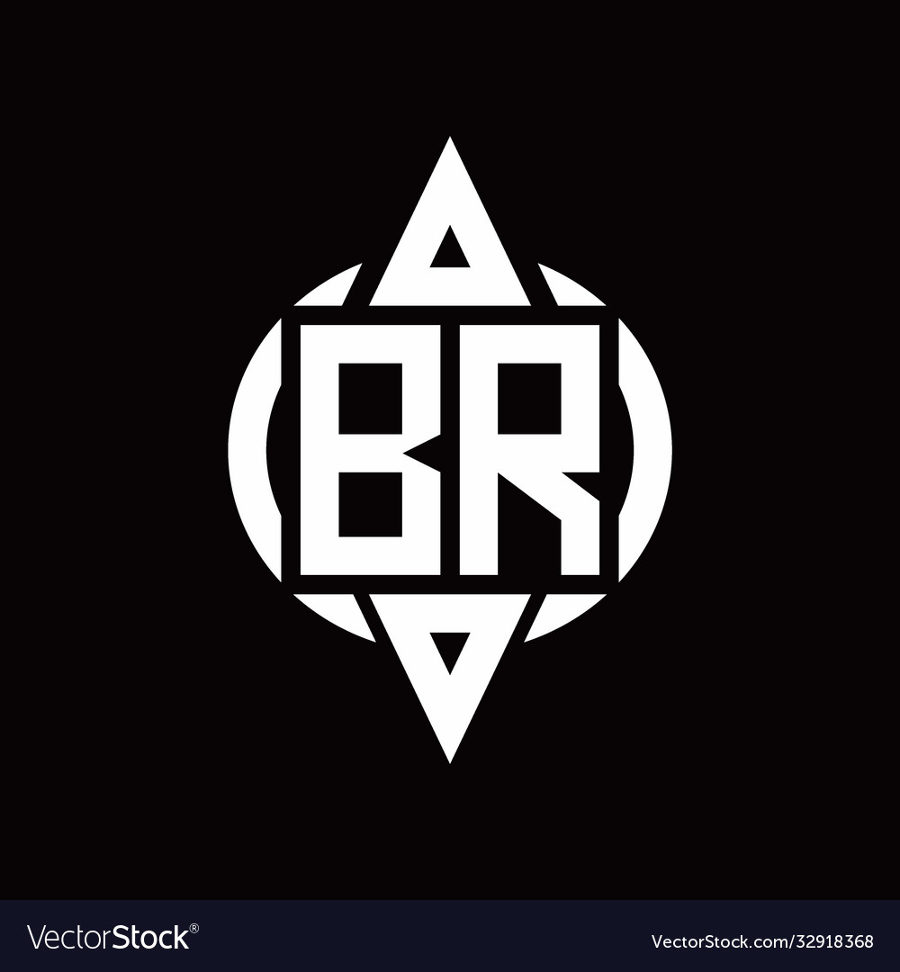 Br logo with circle rounded combine triangle top Vector Image Br logo with circle rounded combine triangle top