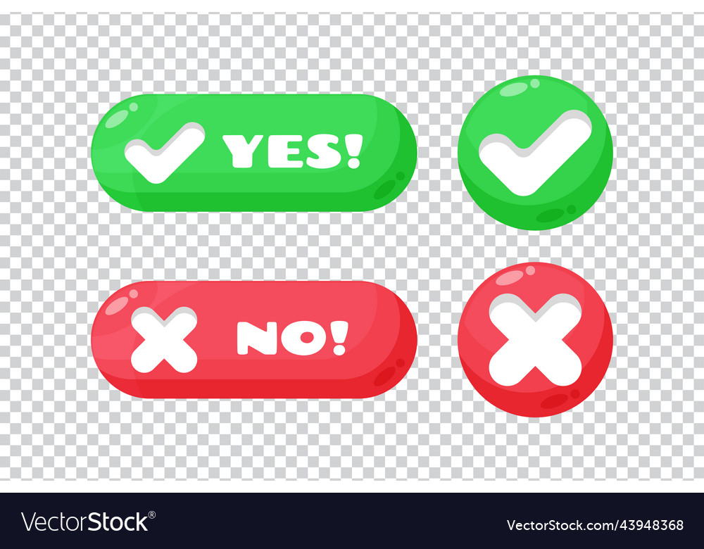 Checkmark and X Button Icons